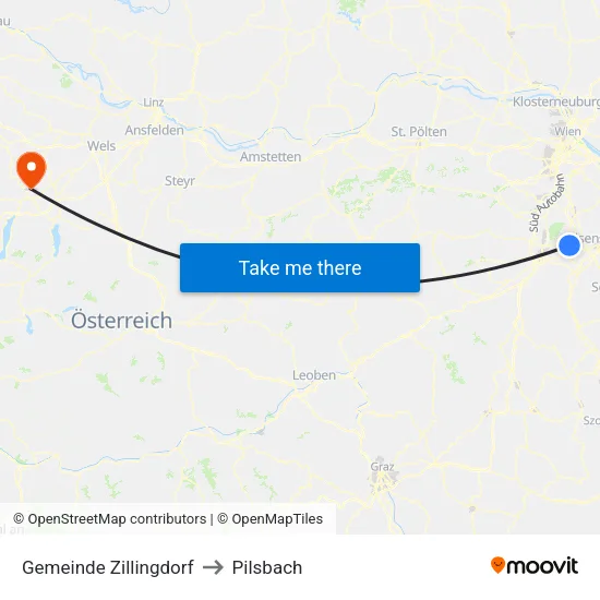 Gemeinde Zillingdorf to Pilsbach map