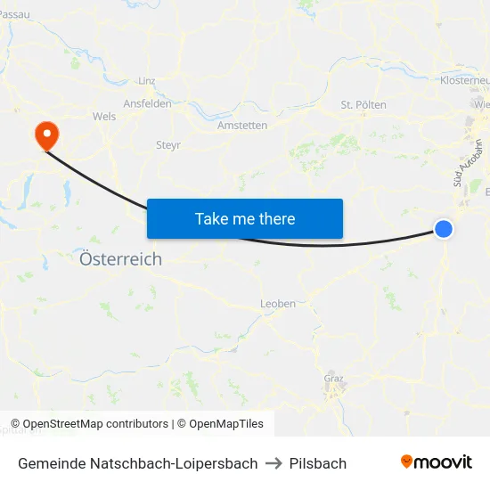 Gemeinde Natschbach-Loipersbach to Pilsbach map