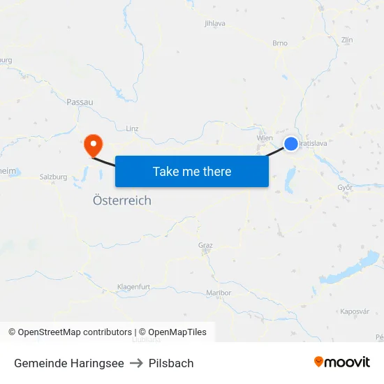 Gemeinde Haringsee to Pilsbach map