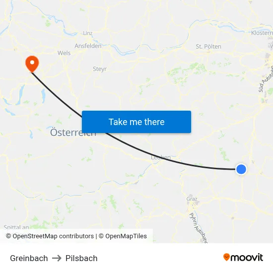 Greinbach to Pilsbach map