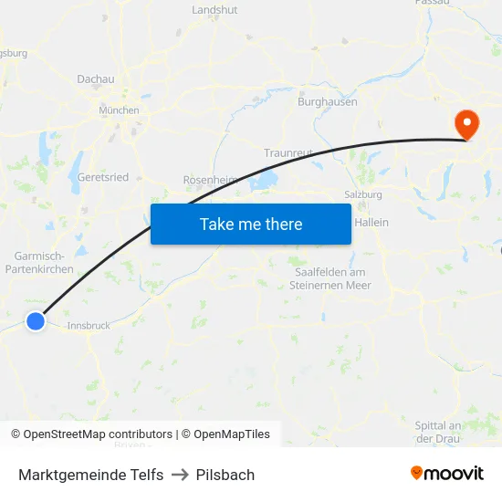 Marktgemeinde Telfs to Pilsbach map