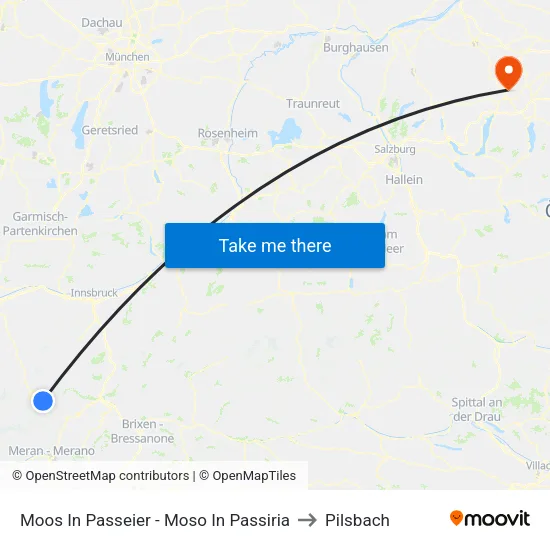 Moos In Passeier - Moso In Passiria to Pilsbach map