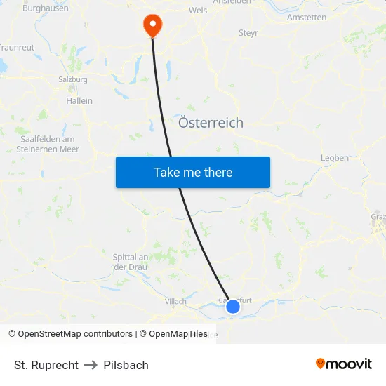 St. Ruprecht to Pilsbach map