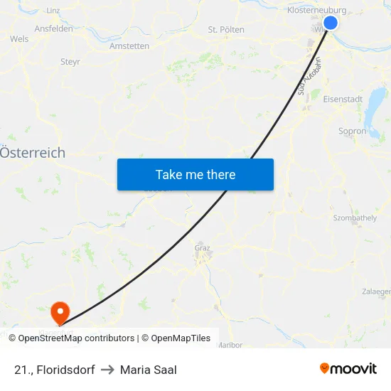 21., Floridsdorf to Maria Saal map