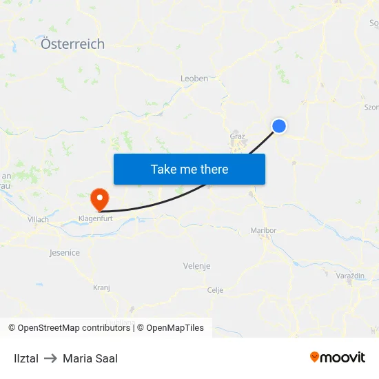 Ilztal to Maria Saal map