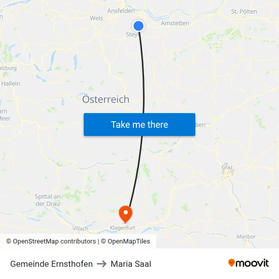 Gemeinde Ernsthofen to Maria Saal map