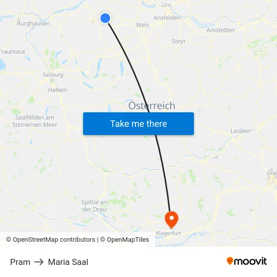 Pram to Maria Saal map