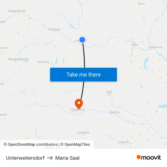 Unterweitersdorf to Maria Saal map