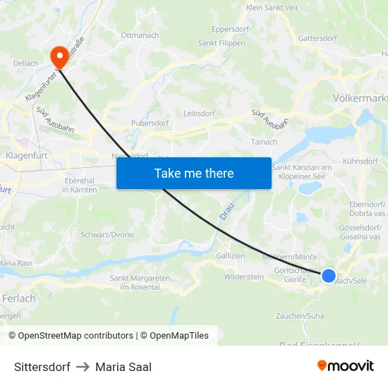 Sittersdorf to Maria Saal map