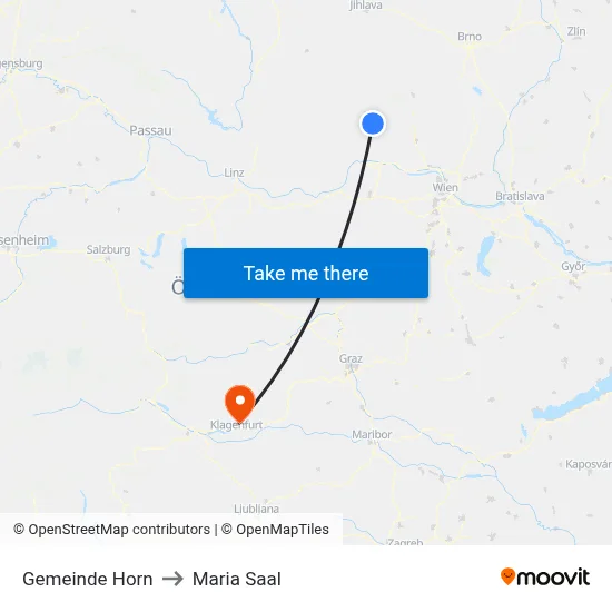 Gemeinde Horn to Maria Saal map