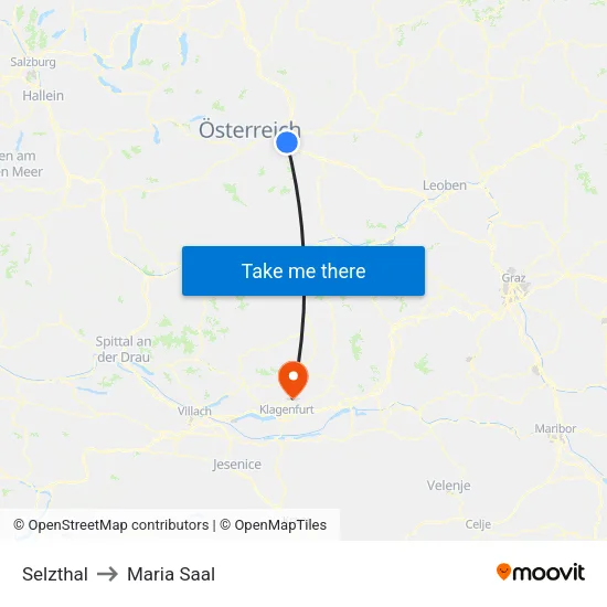 Selzthal to Maria Saal map