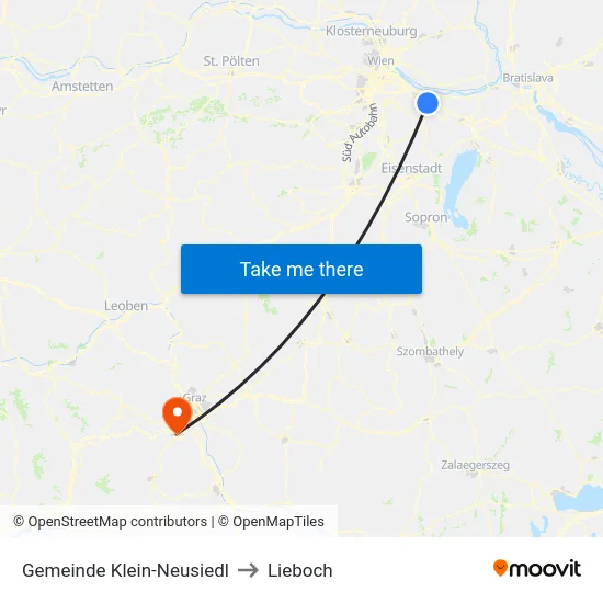 Gemeinde Klein-Neusiedl to Lieboch map