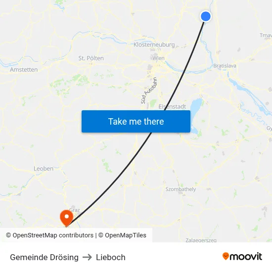 Gemeinde Drösing to Lieboch map