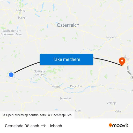 Gemeinde Dölsach to Lieboch map