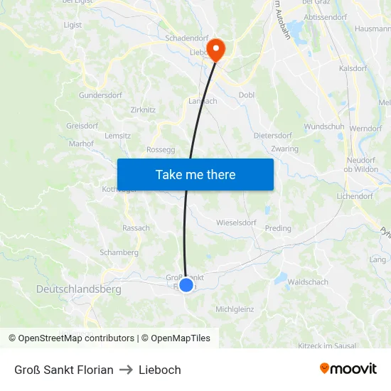Groß Sankt Florian to Lieboch map