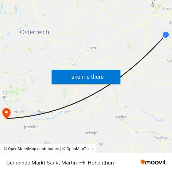 Gemeinde Markt Sankt Martin to Hohenthurn map