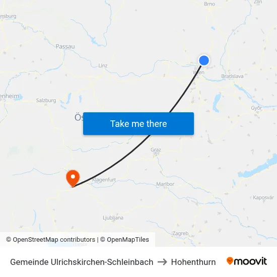 Gemeinde Ulrichskirchen-Schleinbach to Hohenthurn map