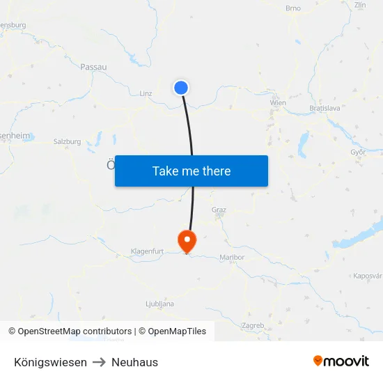 Königswiesen to Neuhaus map