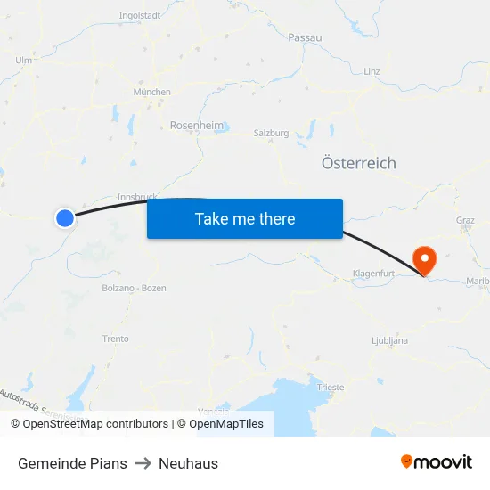 Gemeinde Pians to Neuhaus map