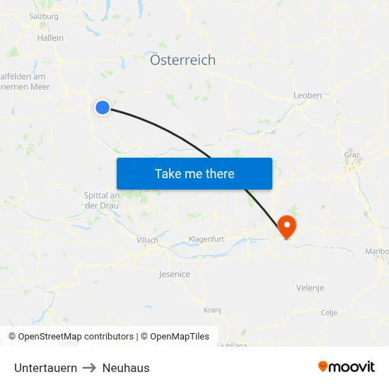 Untertauern to Neuhaus map