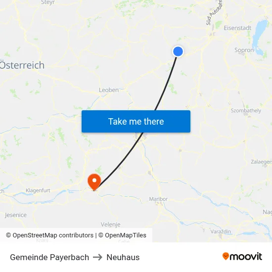 Gemeinde Payerbach to Neuhaus map
