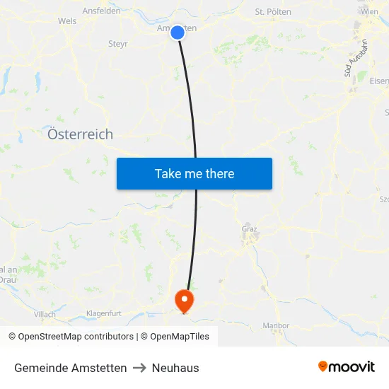 Gemeinde Amstetten to Neuhaus map