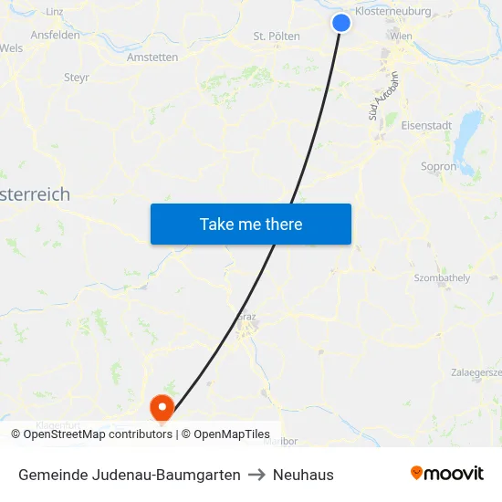 Gemeinde Judenau-Baumgarten to Neuhaus map
