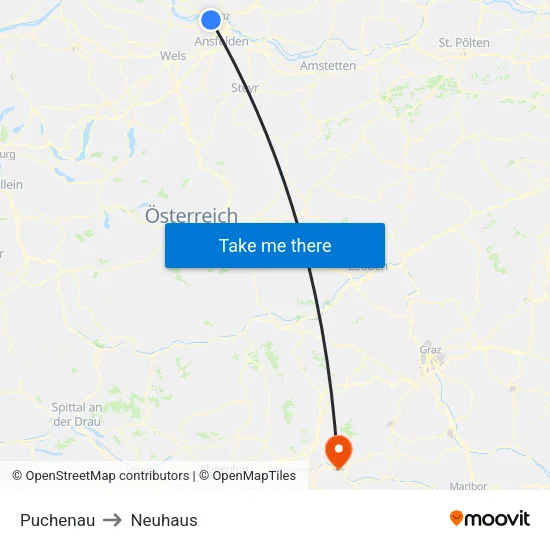 Puchenau to Neuhaus map