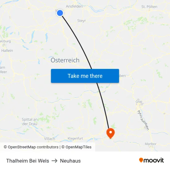 Thalheim Bei Wels to Neuhaus map