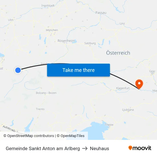 Gemeinde Sankt Anton am Arlberg to Neuhaus map