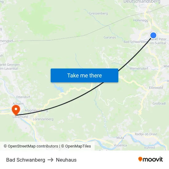 Bad Schwanberg to Neuhaus map