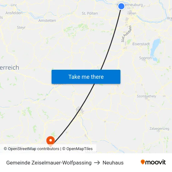 Gemeinde Zeiselmauer-Wolfpassing to Neuhaus map