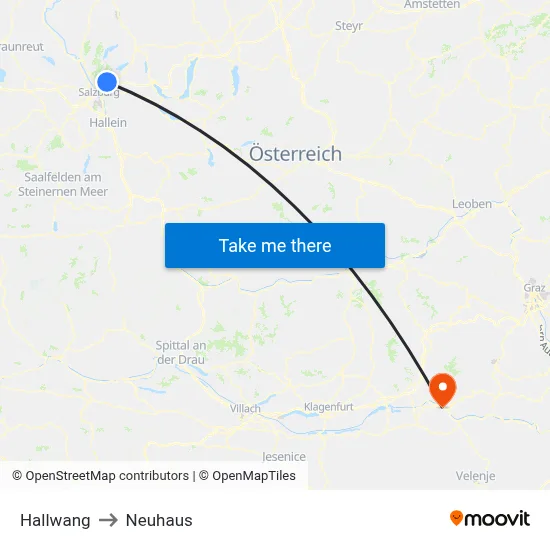 Hallwang to Neuhaus map
