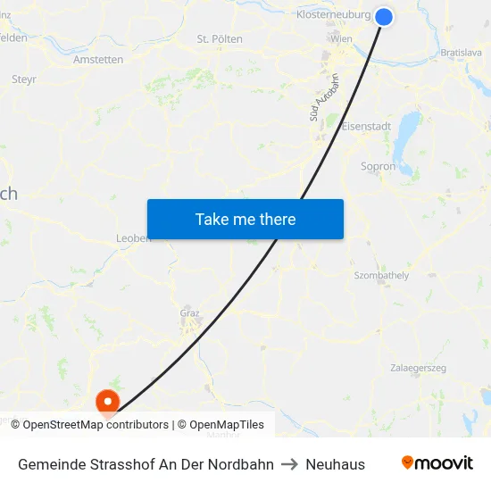 Gemeinde Strasshof An Der Nordbahn to Neuhaus map