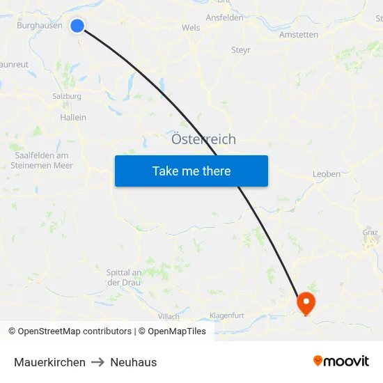 Mauerkirchen to Neuhaus map