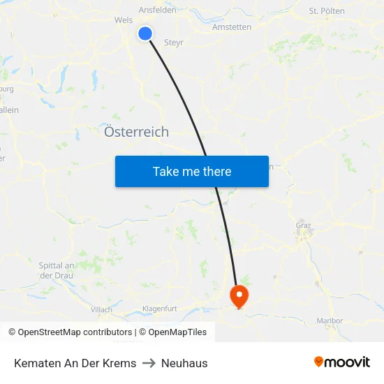 Kematen An Der Krems to Neuhaus map