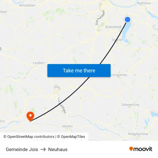 Gemeinde Jois to Neuhaus map
