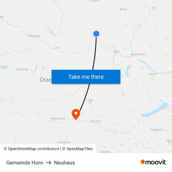 Gemeinde Horn to Neuhaus map