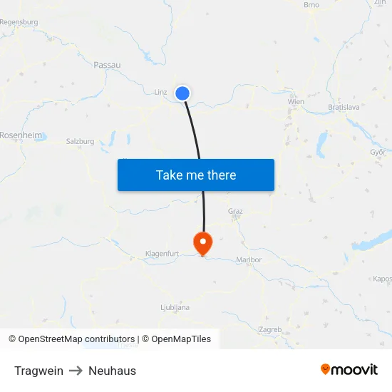 Tragwein to Neuhaus map
