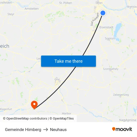 Gemeinde Himberg to Neuhaus map