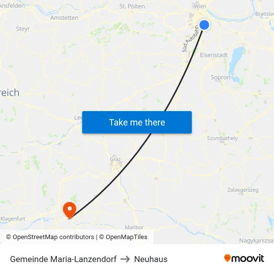 Gemeinde Maria-Lanzendorf to Neuhaus map