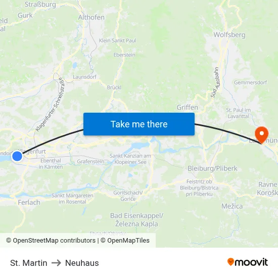 St. Martin to Neuhaus map