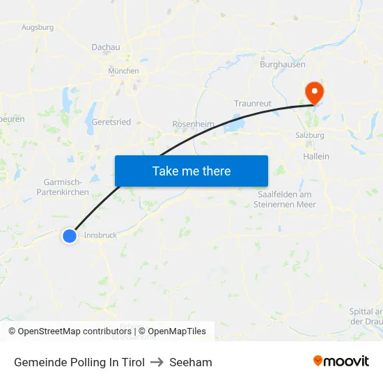Gemeinde Polling In Tirol to Seeham map