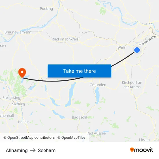Allhaming to Seeham map