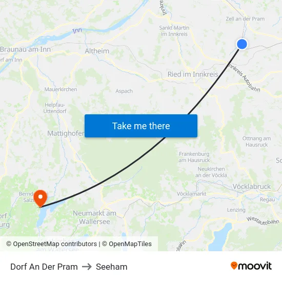 Dorf An Der Pram to Seeham map
