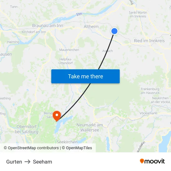 Gurten to Seeham map