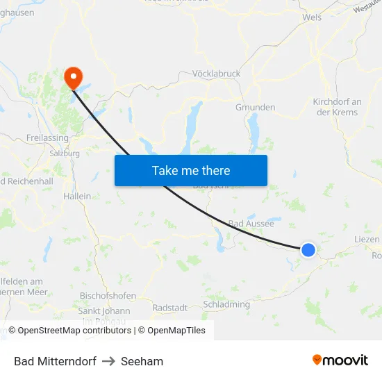 Bad Mitterndorf to Seeham map