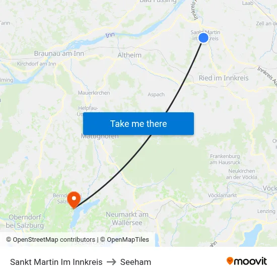 Sankt Martin Im Innkreis to Seeham map
