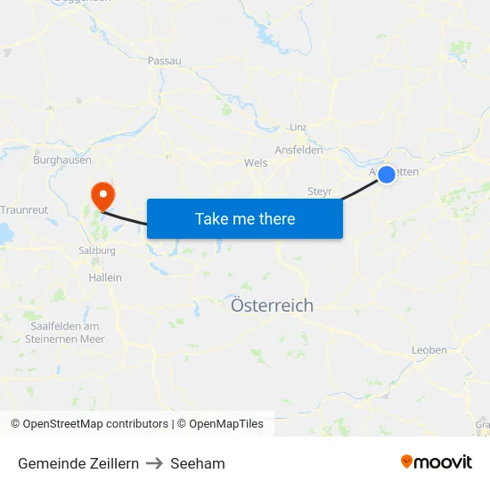 Gemeinde Zeillern to Seeham map