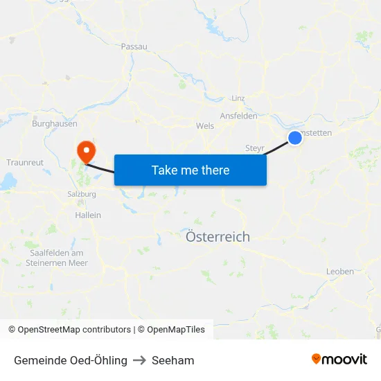 Gemeinde Oed-Öhling to Seeham map